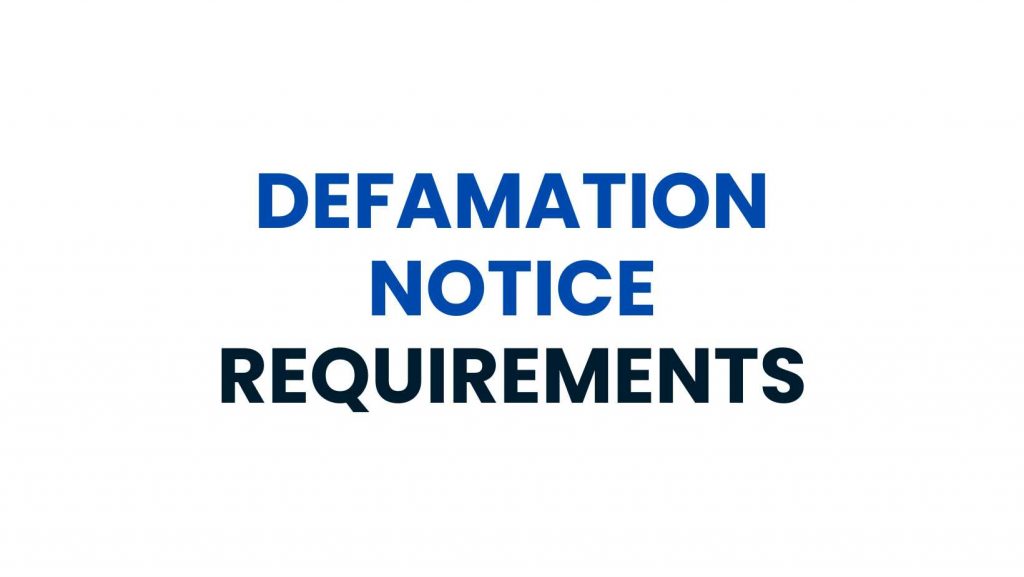 Defamation Notice Requirements